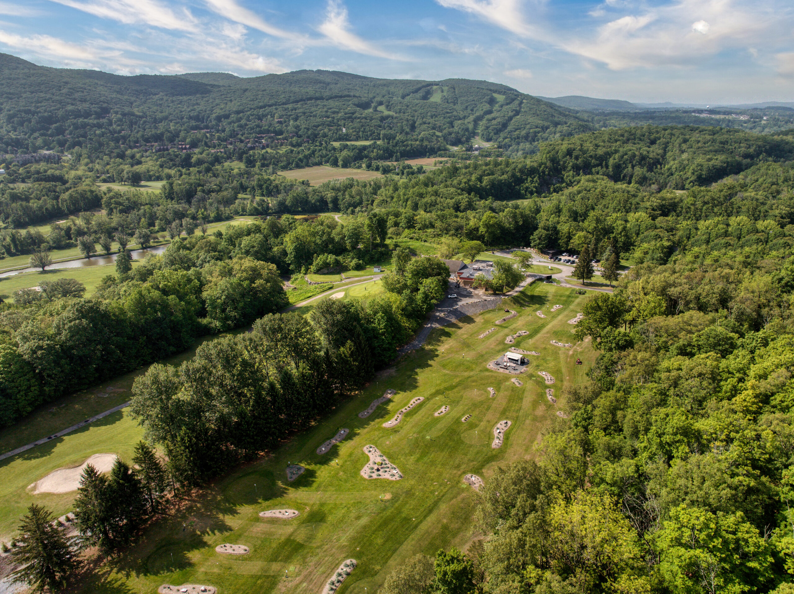 Vernon Valley drone view, Great Gorge valley